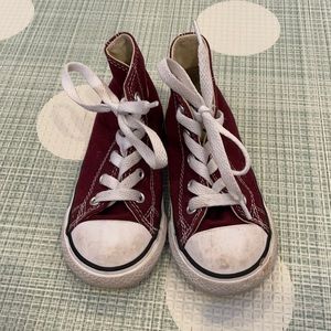 Burgundy toddler converse